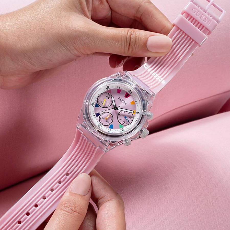GUESSレディース時計（ピンク） Amazon | GUESS レディース 38mm 腕時計 - ピンクストラップ